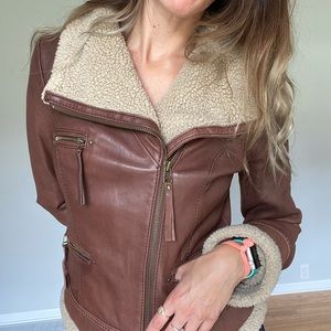 Brown bomber jacket